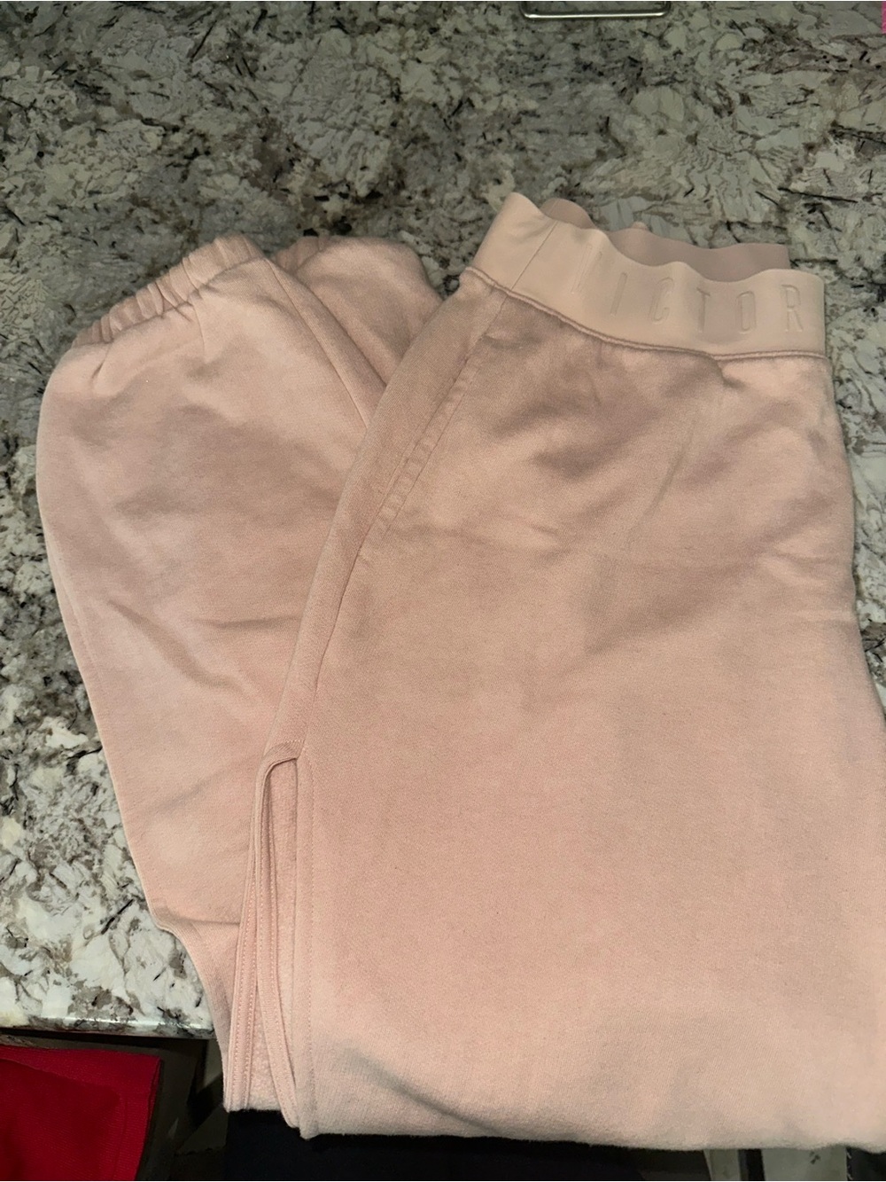 Victoria's Secret Light Pink Leggings with Branded Waistband